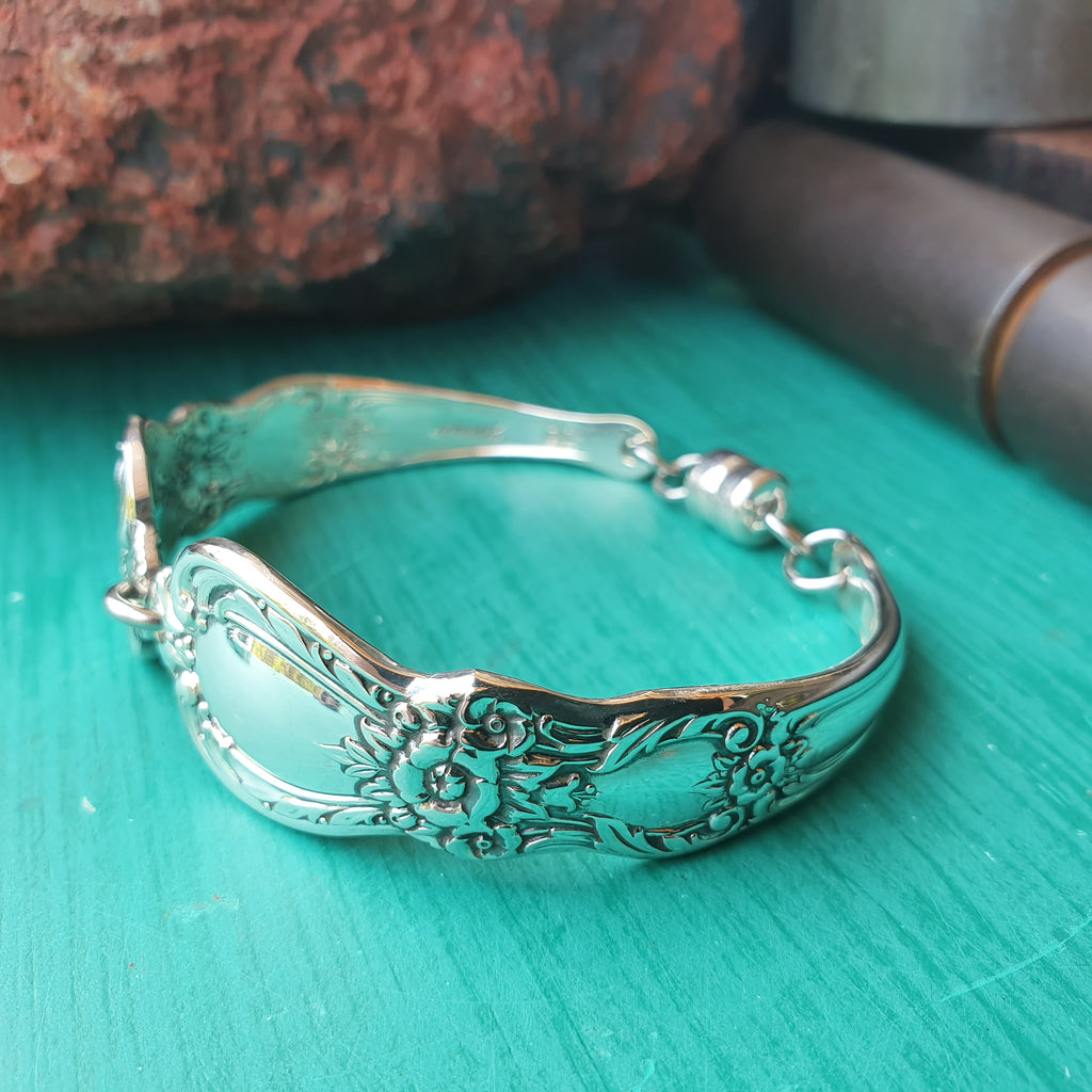 Floral Antique Spoon Handle Bracelet 16-19cm