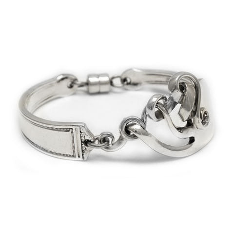 Handmade in Eumundi recycled silver fork bracelet