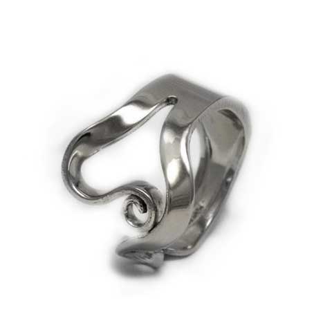 Handmade in Eumundi recycled silver fork ring