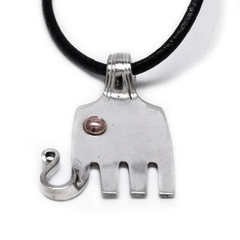 Handmade silver fork pendant