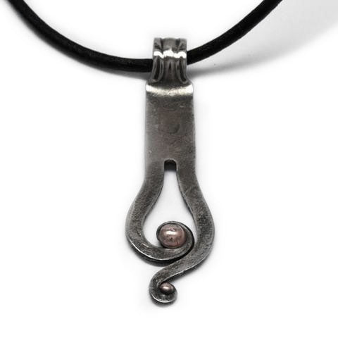 Handmade silver fork pendant