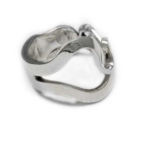 Handmade in Eumundi recycled silver fork ring