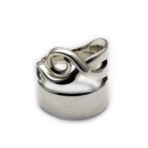 Handmade in Eumundi recycled silver fork ring