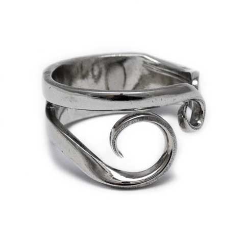 Handmade in Eumundi recycled silver fork ring
