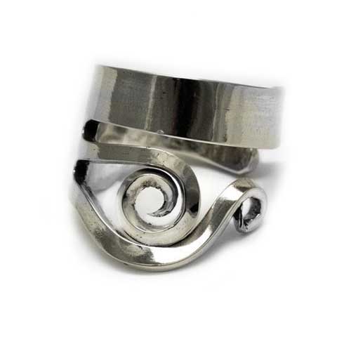 Recycled silver fork ring made in Noosa