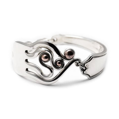 Handmade in Eumundi recycled silver fork bracelet