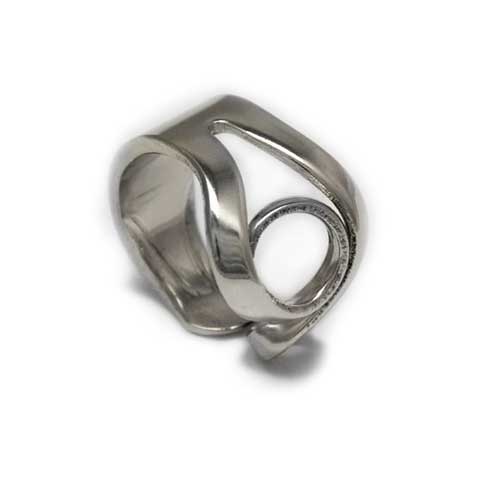 Handmade in Eumundi recycled silver fork ring