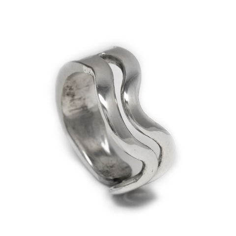 Handmade silver fork ring made in Noosa