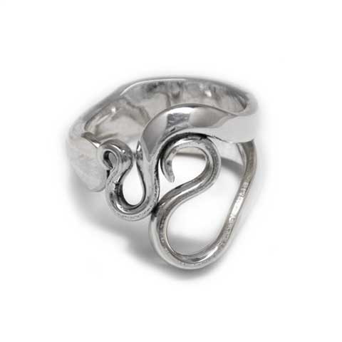Handmade in Eumundi recycled silver fork ring