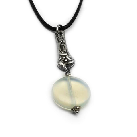 Antique Cutlery Crystal Orb Pendant – Bent Silver