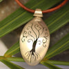 Handmade silver spoon tree of life pendant