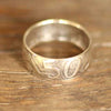 Handmade in Eumundi recycled silver Australian 50 cent round coin ring