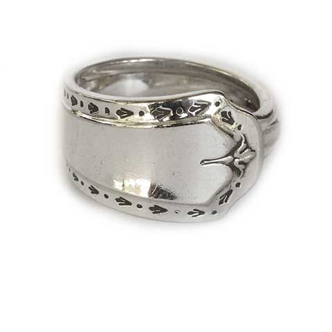 Recycled silver spoon ring made in Eumundi