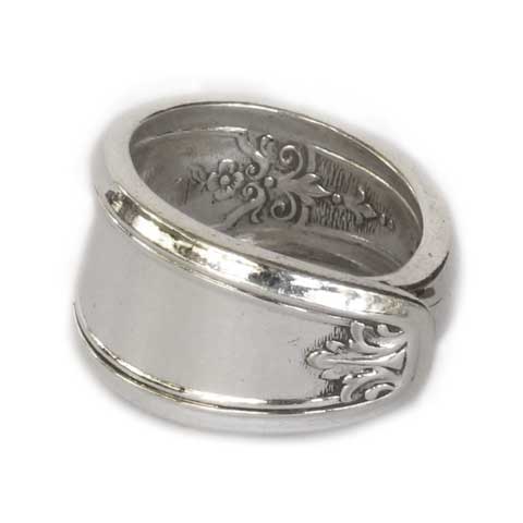 Antique Spoon Ring Floral  Patterns