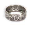 Handmade in Noosa recycled silver Australian 50 cent coin ring