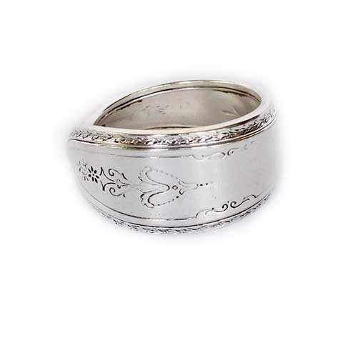 Handcrafted silver spoon ring made in Noosa
